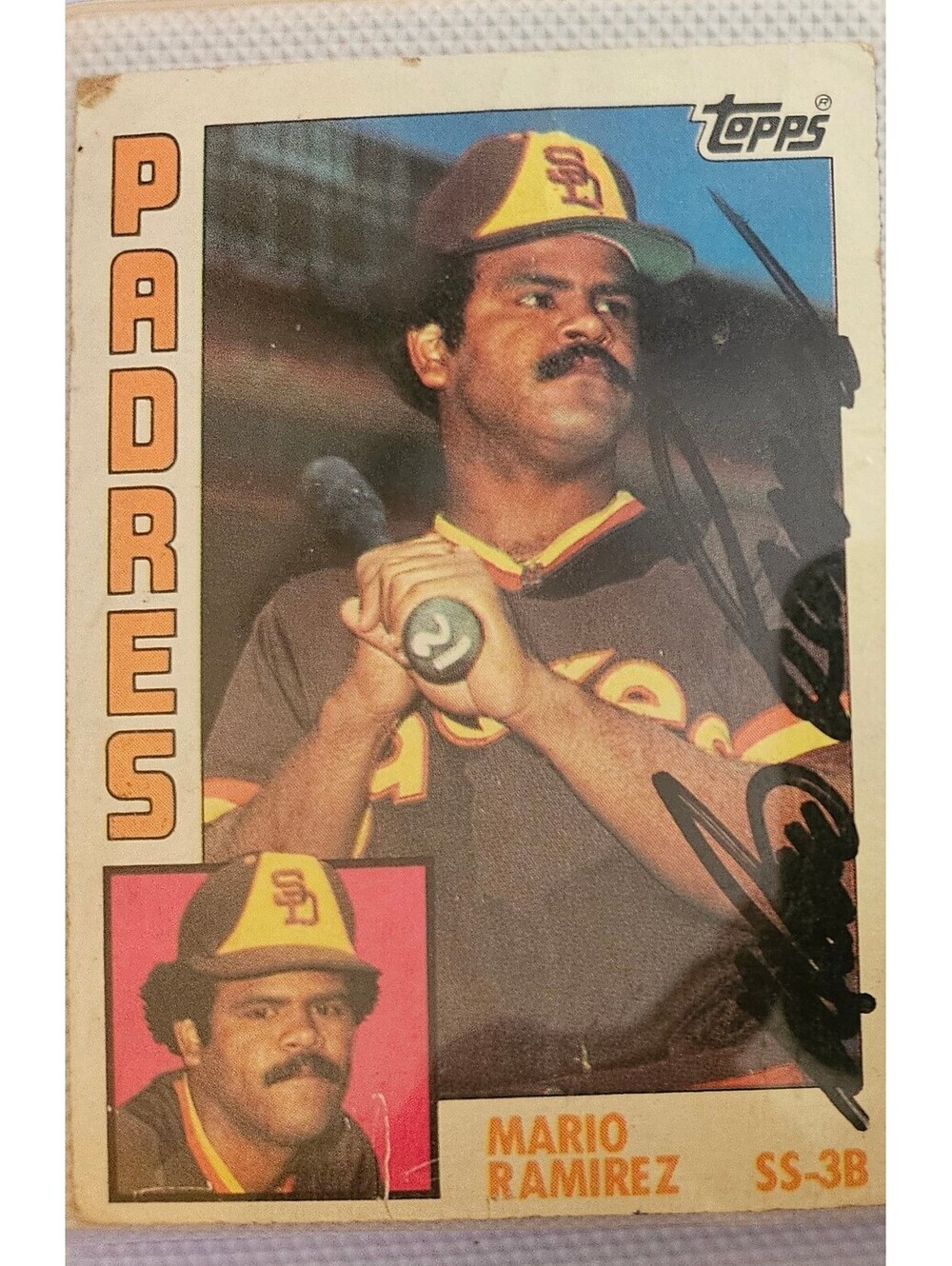 MARIO RAMIREZ hand Signed 1984 Topps Card autograph San Diego Padres